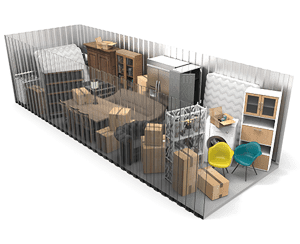 Picture of what you can typically fit inside of a 10x25 storage unit.