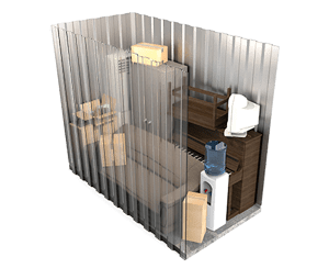 Picture of what you can typically fit inside of a 5x11 storage unit.