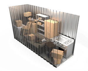 Picture of what you can typically fit inside of a 5x15 storage unit.